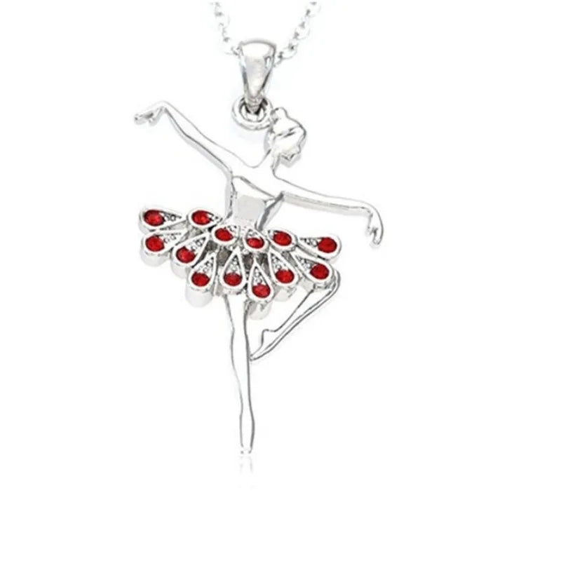 Ballet Girl Alloy Pendant Necklace – Multiple Colors Pendant Necklace Nixie
