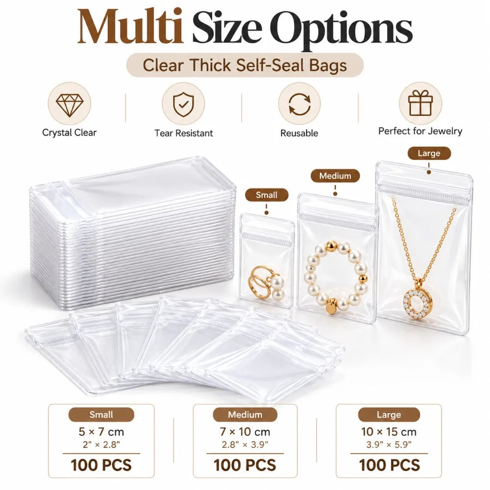 PVC Transparent Ziplock Jewelry Bags – Rings, Earrings & More Jewelry Storage Bags Nixie