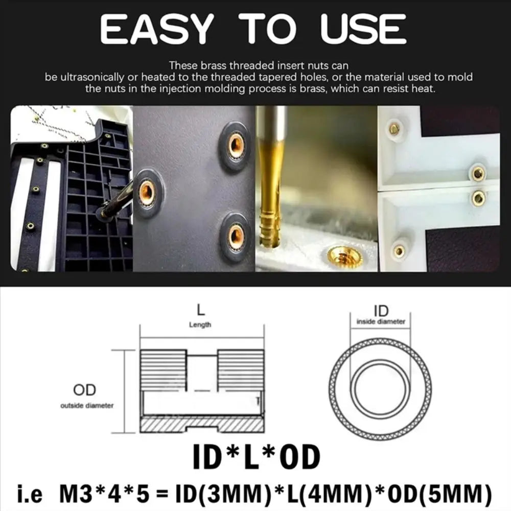 220Pcs Brass Heat Set Insert Nuts M2-M6 for 3D Printing