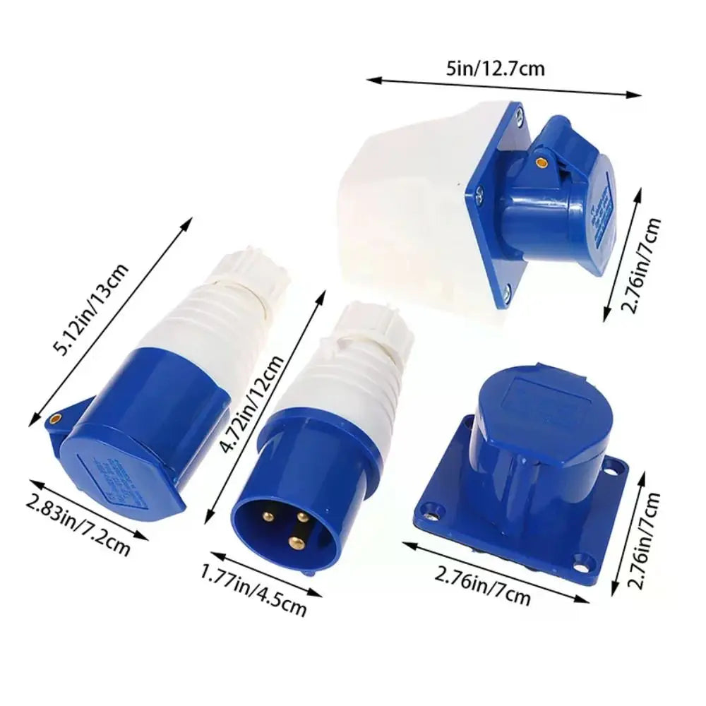 220V 16A Industrial Waterproof Plug 3-Pin IP44 Connector Industrial Waterproof Plug Nixie