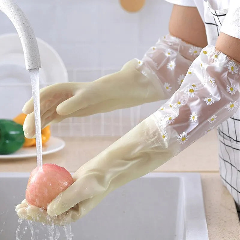 Waterproof Latex Rubber Gloves for Kitchen & Household Cleaning Household Cleaning Gloves Nixie