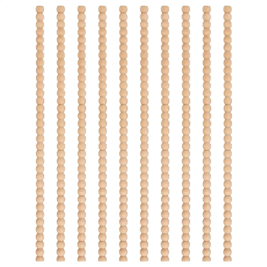 15.75" Decorative Wood Bobbin Trim 10PCS Beaded Moulding Wall Decor