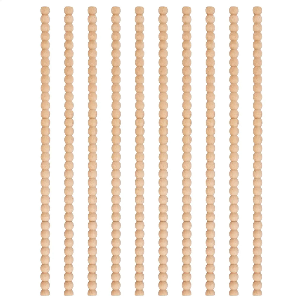 15.75" Decorative Wood Bobbin Trim 10PCS Beaded Moulding Wall Decor