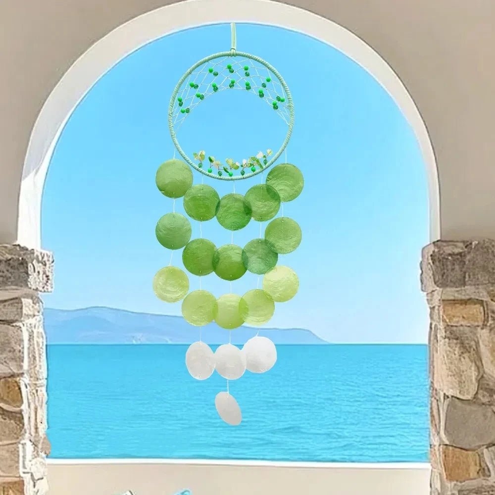 Shell Moon Wind Chimes – Natural Shell Dream Catcher Décor Wind Chime Nixie