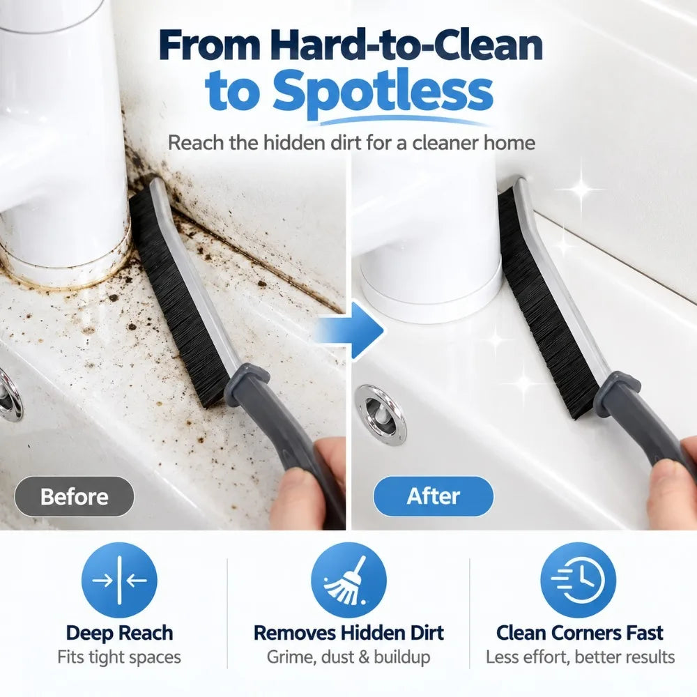 Crevice Grout Scrub Brush – Hard Bristle Tile & Gap Cleaner