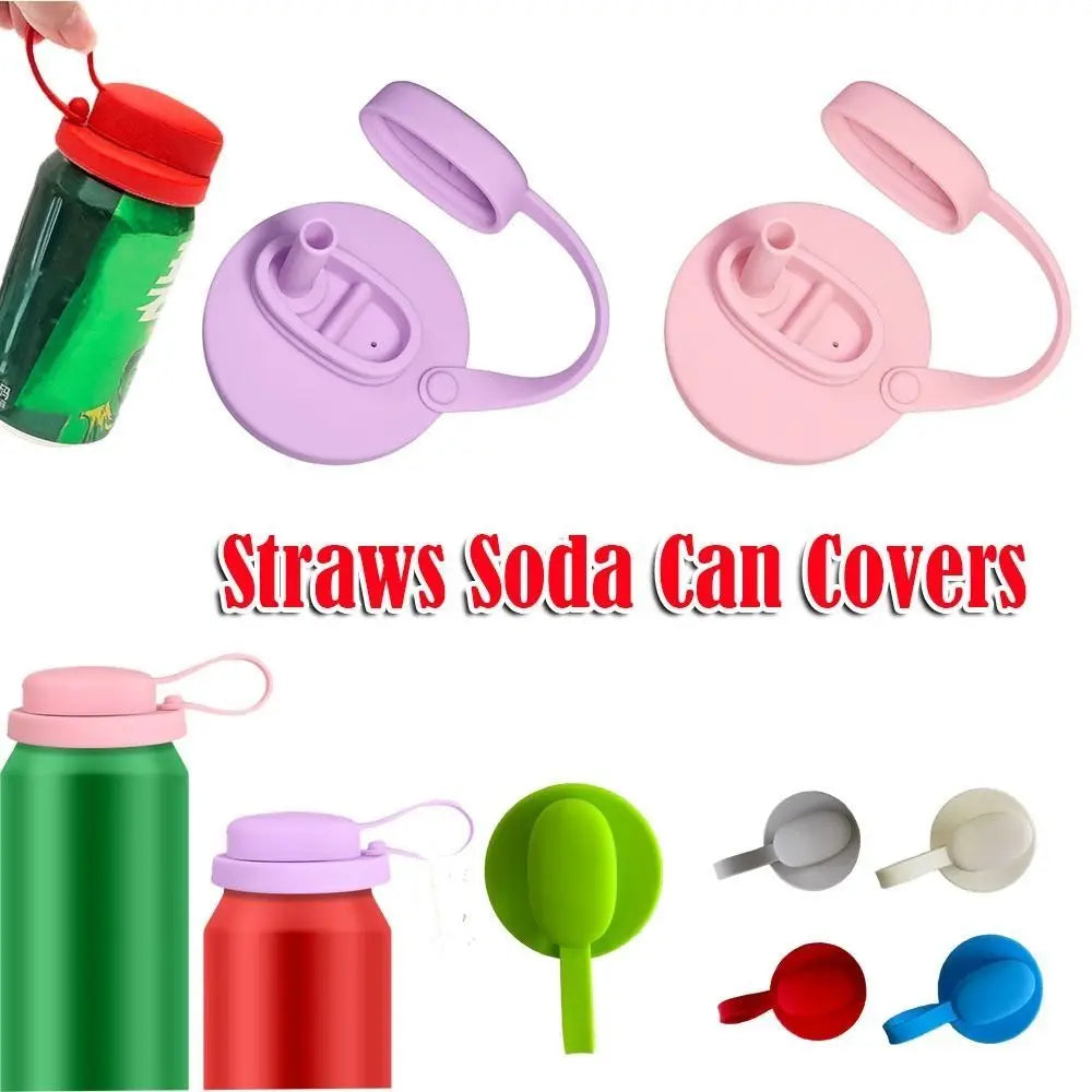 Reusable Silicone Soda Can Lids with Straw – BPA-Free Silicone Can Lids Nixie