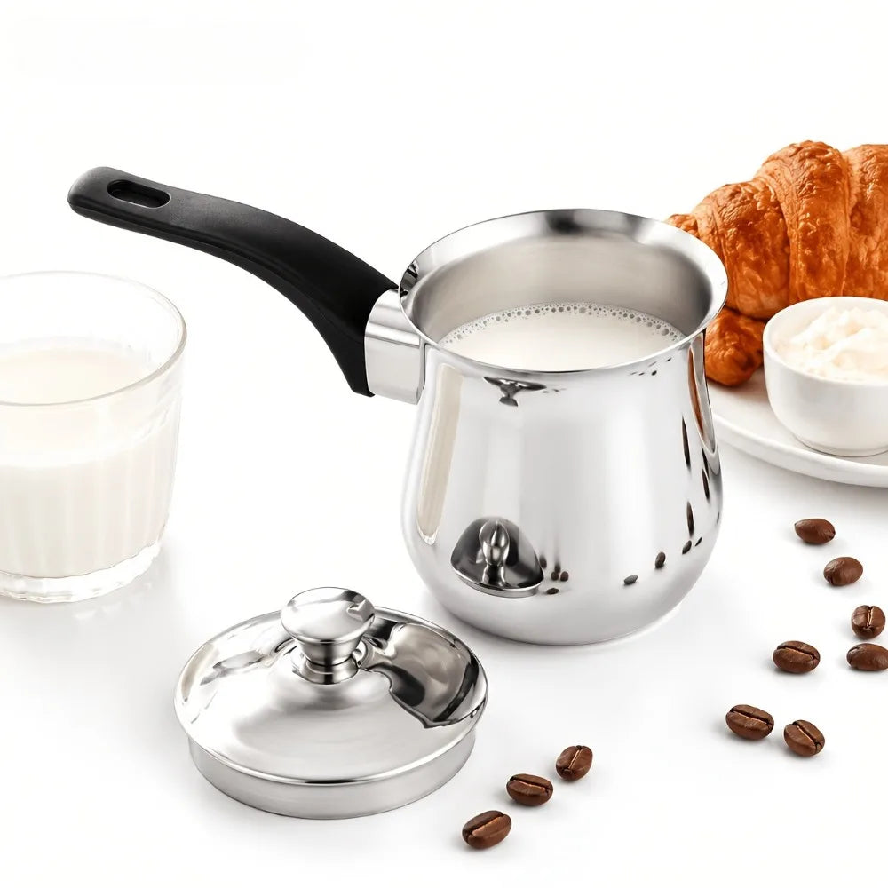 2-Piece Stainless Steel Mini Milk Pot & Butter Warmer Saucepan Mini Saucepan Set Nixie