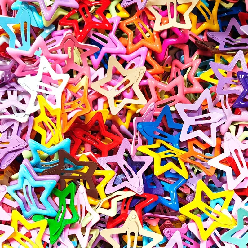 24/48pcs Star BB Hair Clips Set – Colorful Girls' Hairpins Girls Hair Clips Nixie