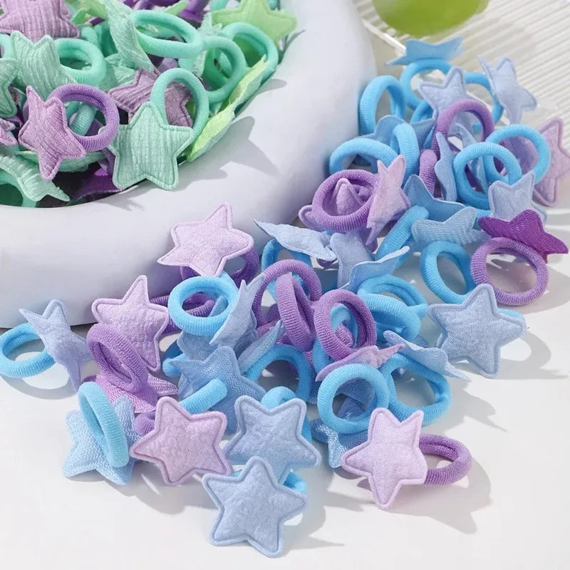 Girls Kids Hair Ties Pink Heart Star Ponytail Holders 10/20pcs Kids Hair Ties Nixie