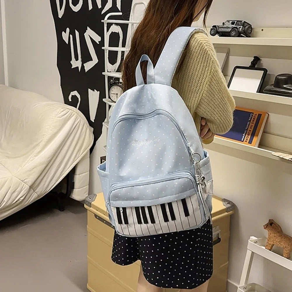 Large Capacity Polka Dot Nylon Backpack – Unisex 36–55L Nylon Backpack Nixie