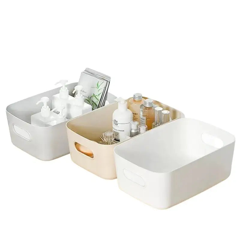 Stackable Plastic Storage Bins with Carry Handles | Organizer