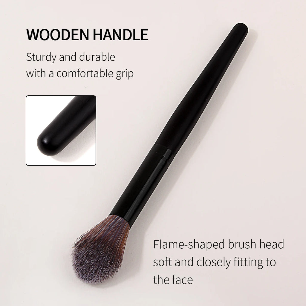 Fluffy Large Flame Blush & Highlighter Makeup Brush Makeup Brush Nixie black