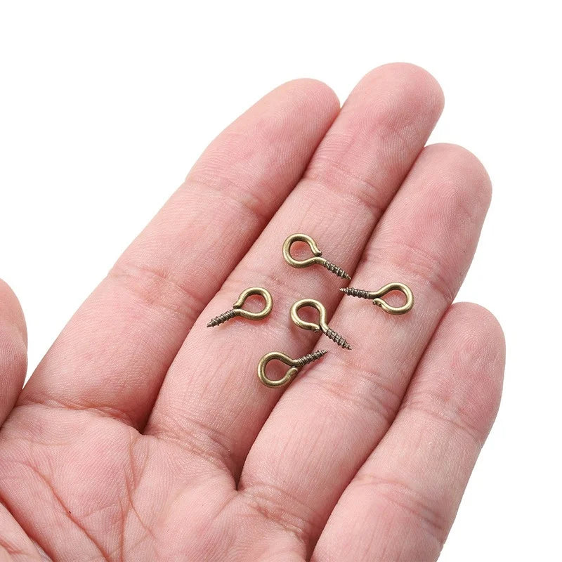 100pcs Mini Screw Eye Pins Eyelets Gold Silver Jewelry Findings DIY Jewelry Findings Nixie