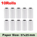 Thermal Paper Rolls 57x25mm for Mini Pocket Printers – 5/10 Pack