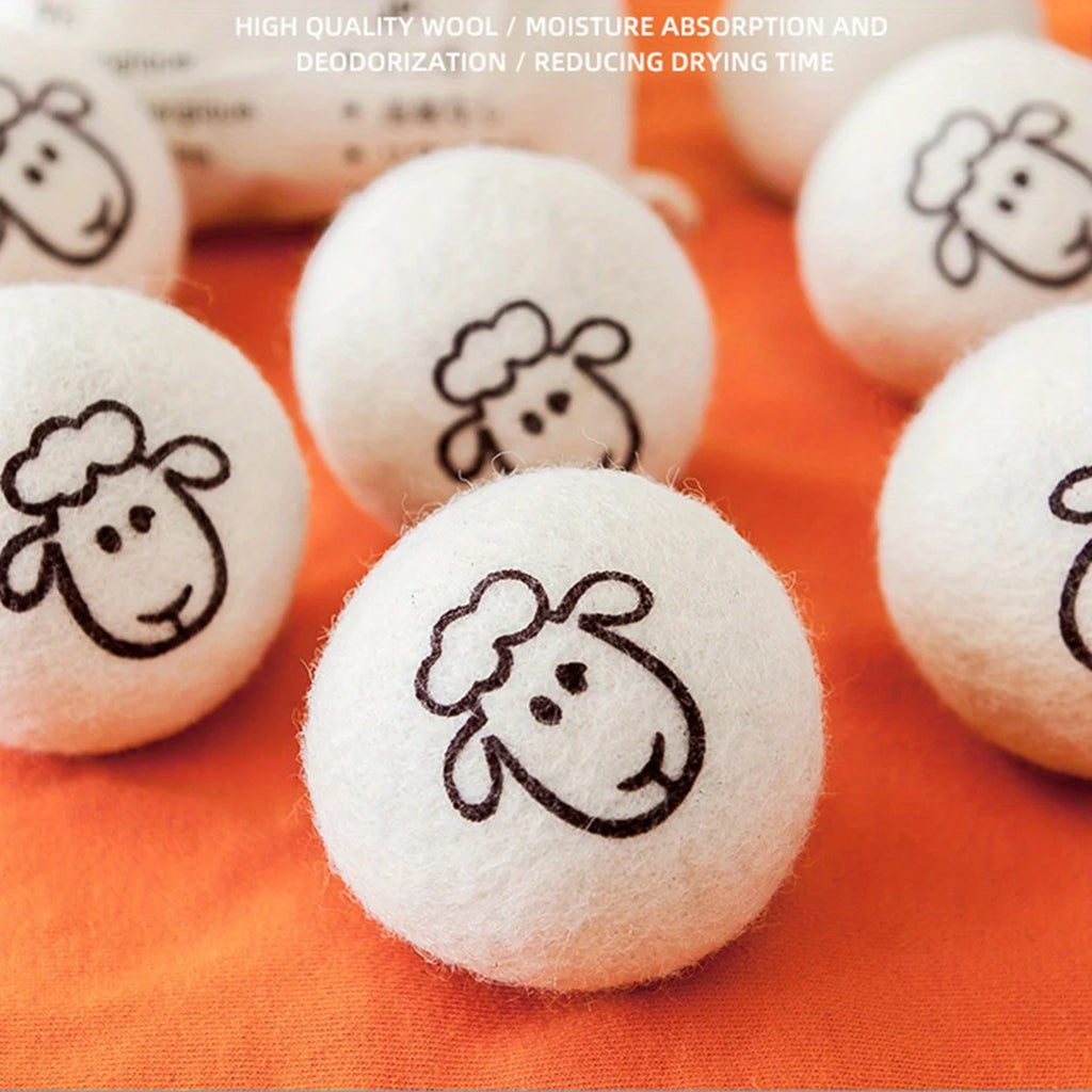 Reusable Wool Dryer Balls 3/6 Pack – Natural Fabric Softener Wool Dryer Balls Nixie
