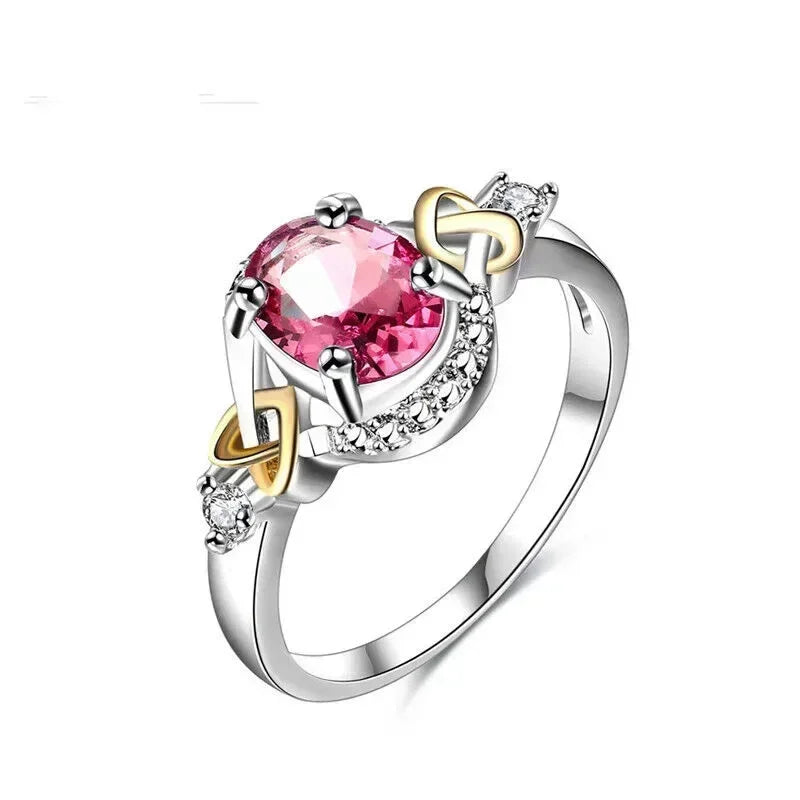 Silver Zircon Wedding Band Ring – Unisex Sizes 6–10 Fashion Ring Nixie
