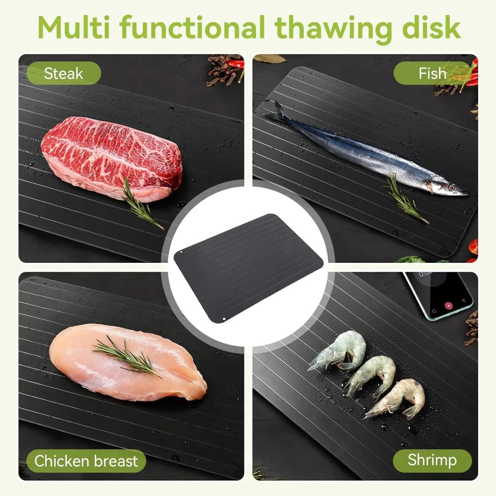 Fast Aluminum Defrost Tray – Non-Stick Meat Thawing Plate Defrost Thawing Tray Nixie