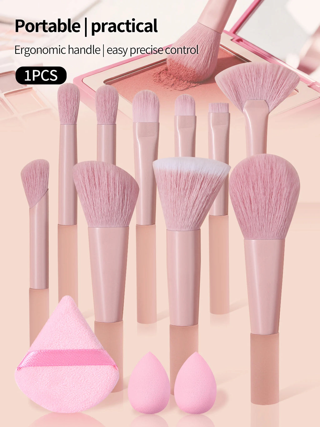 10-Piece Mini Makeup Brush Set – Travel Portable Pro Kit Makeup Brush Set Nixie