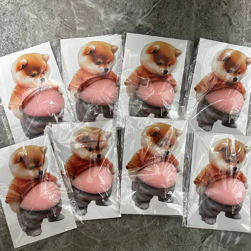3D Shiba Inu Dog Belly Sticker – Cute Cartoon Puppy Decal Decorative Sticker Nixie 8Pcs