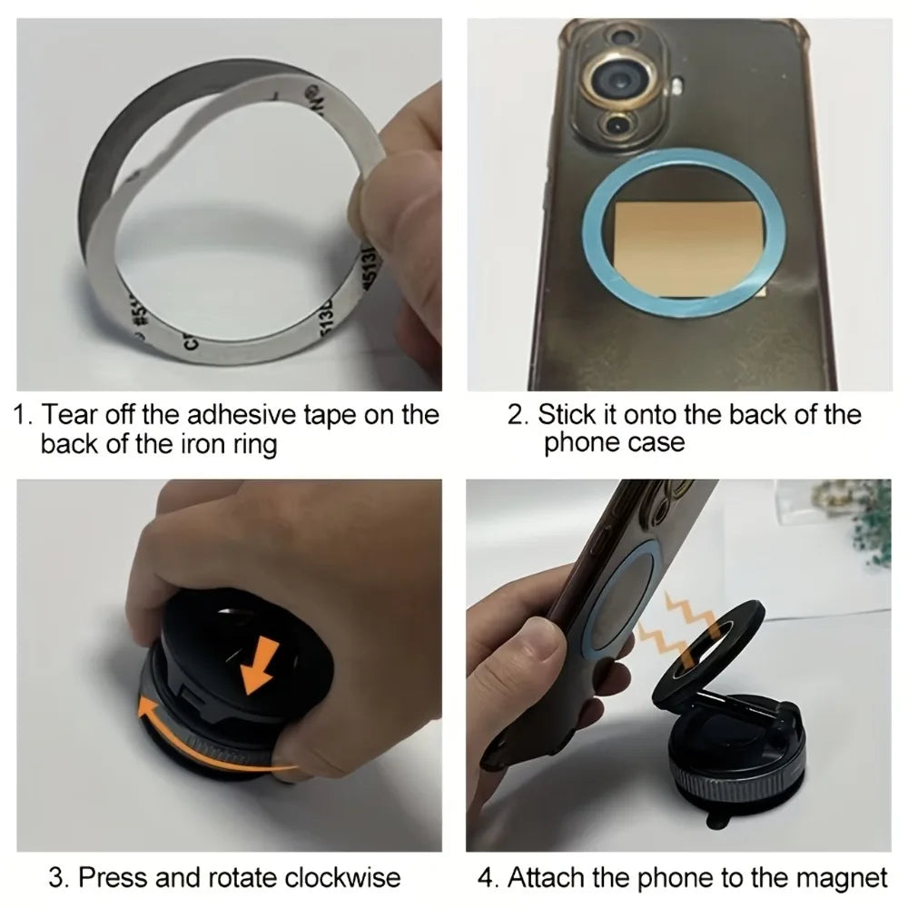 Metal Magnetic Phone Tablet Stand Foldable 360° Desk & Car Mount Phone Tablet Stand Nixie