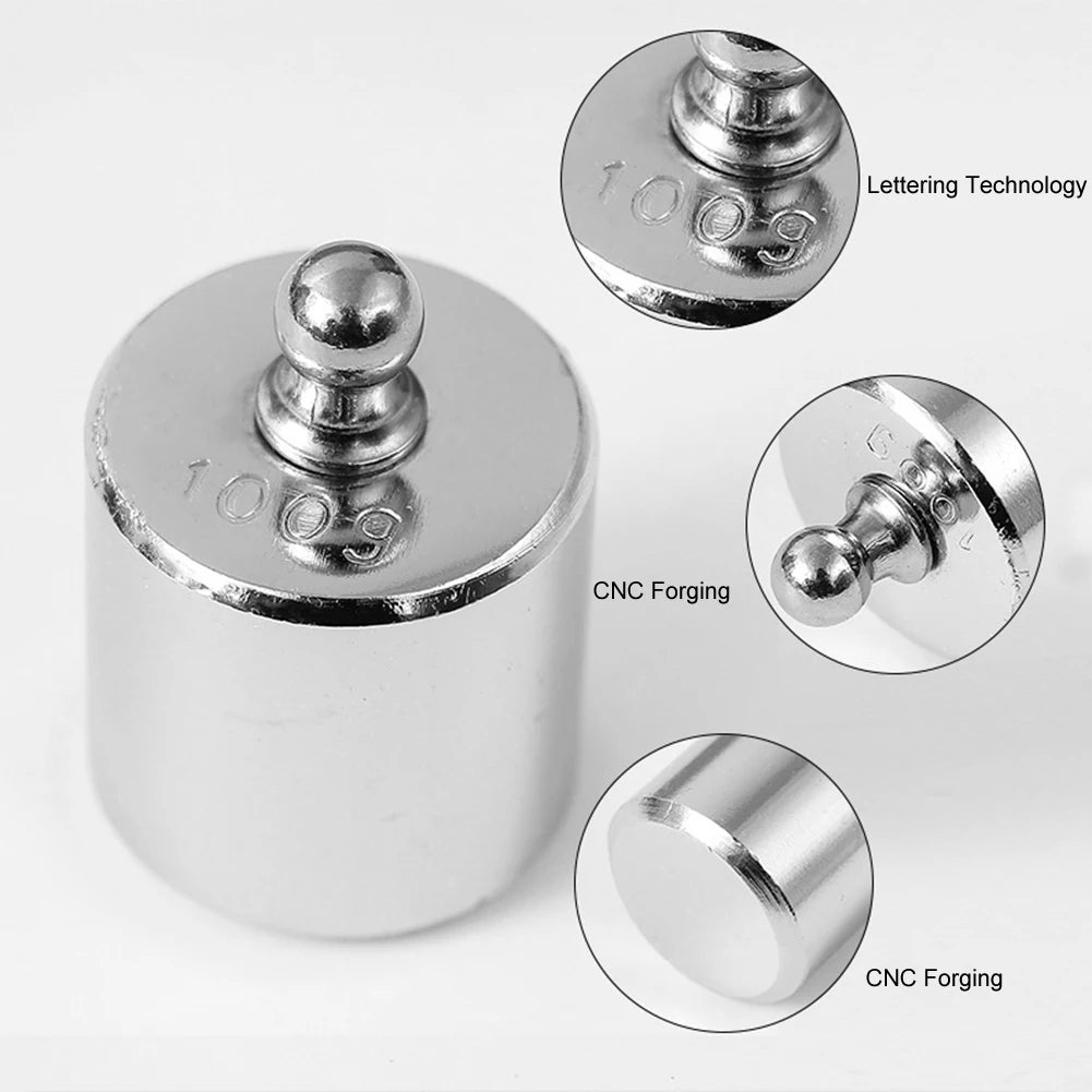 17PCS Chrome Calibration Weight Set 10mg–100g for Digital Scale Calibration Weight Set Nixie