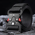 Tactical Military Canvas Belt – Unisex Outdoor Sport Belt Tactical Canvas Belt Nixie QQQQ red black 125cm