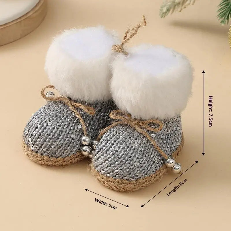 Christmas Knitted Boot Ornaments – Festive Holiday Tree Pendant