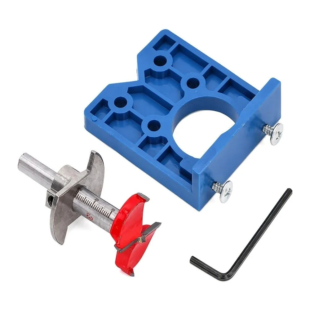35mm Hinge Hole Drill Guide – Boring Jig & Locator Set