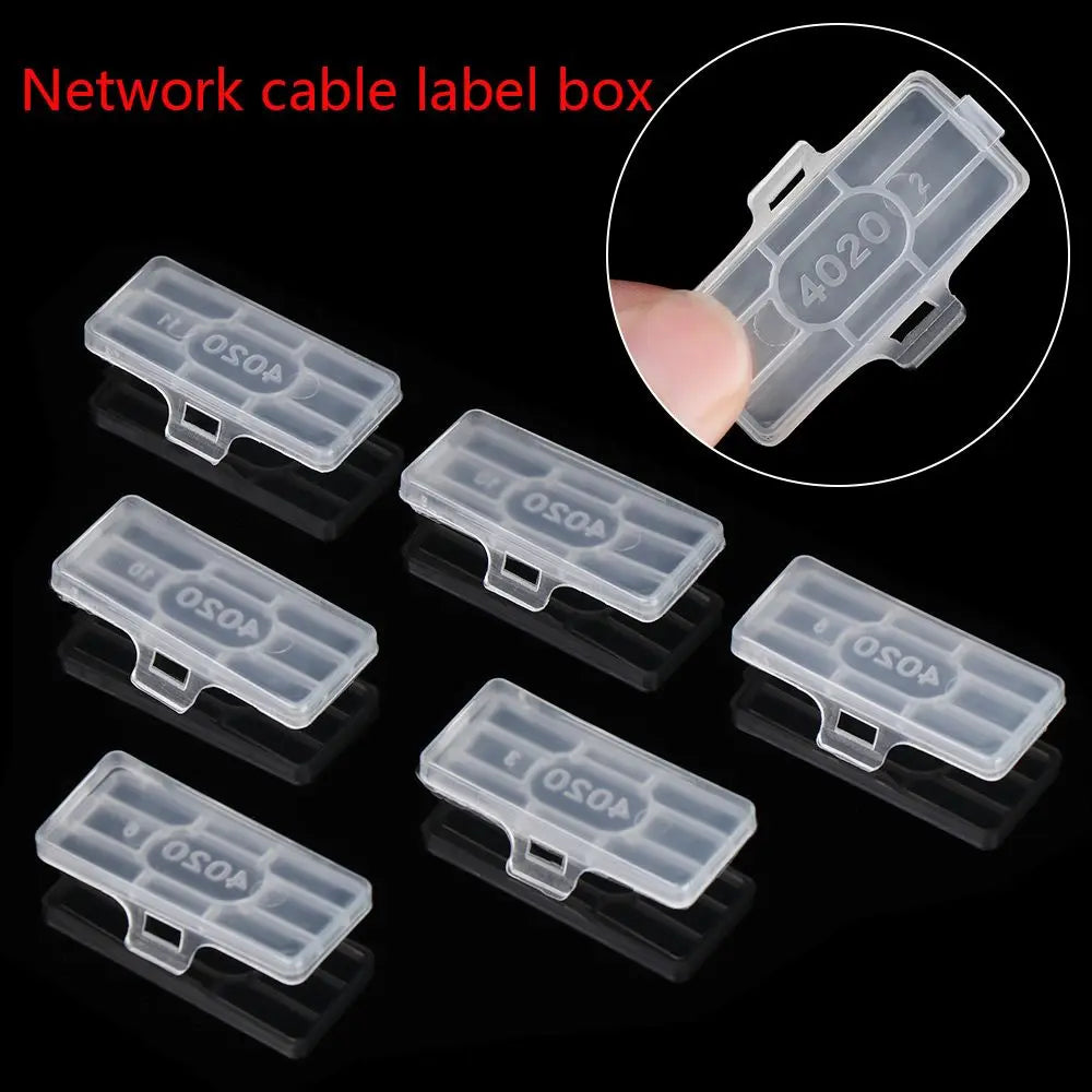 50Pcs Waterproof Transparent Cable Label Tag Boxes – Nylon Cable Label Tags Nixie