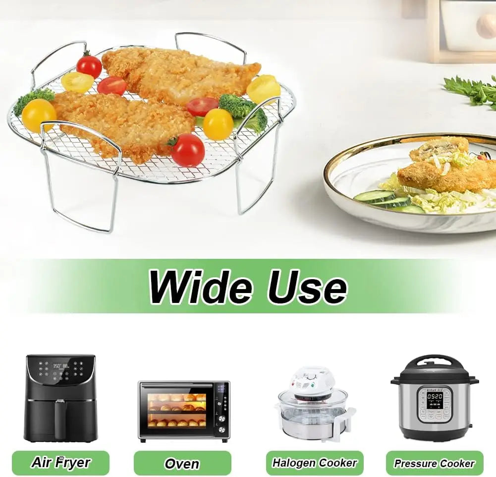 Stainless Steel Air Fryer Rack – Grill, Dehydrator & Steamer Air Fryer Rack Nixie