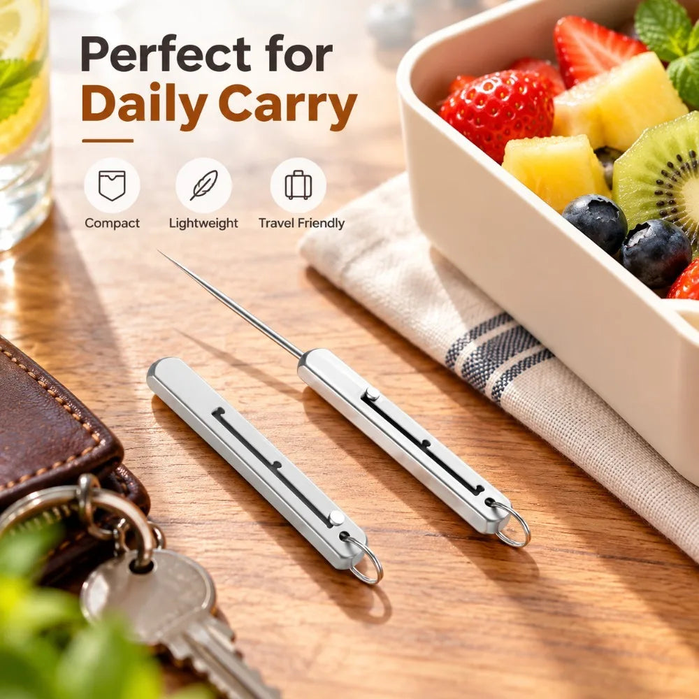 Nixie Titanium Reusable Toothpick 3-Gear Adjustable | Travel EDC