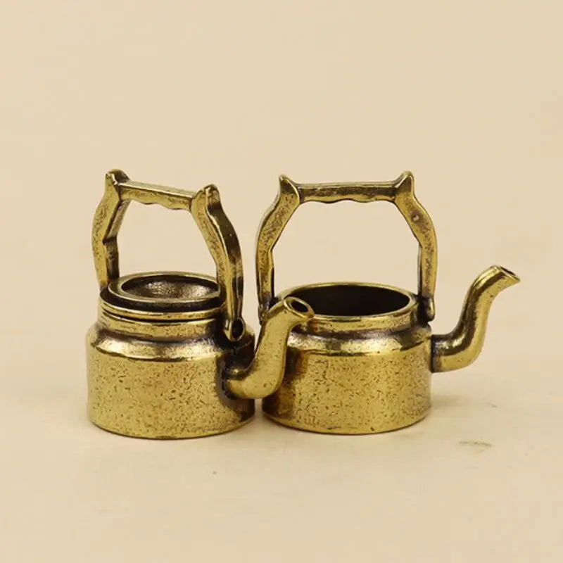 Antique Brass Teapot Incense Burner | Retro Copper Desk Ornament Incense Burner Ornament Nixie