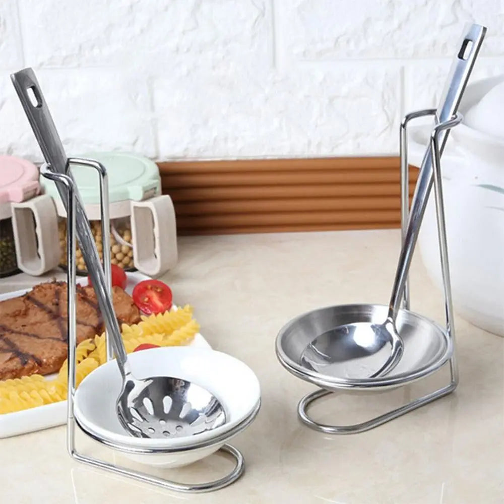 304 Stainless Steel Spoon & Utensil Rack – Single/Double Stand Utensil Holder Rack Nixie