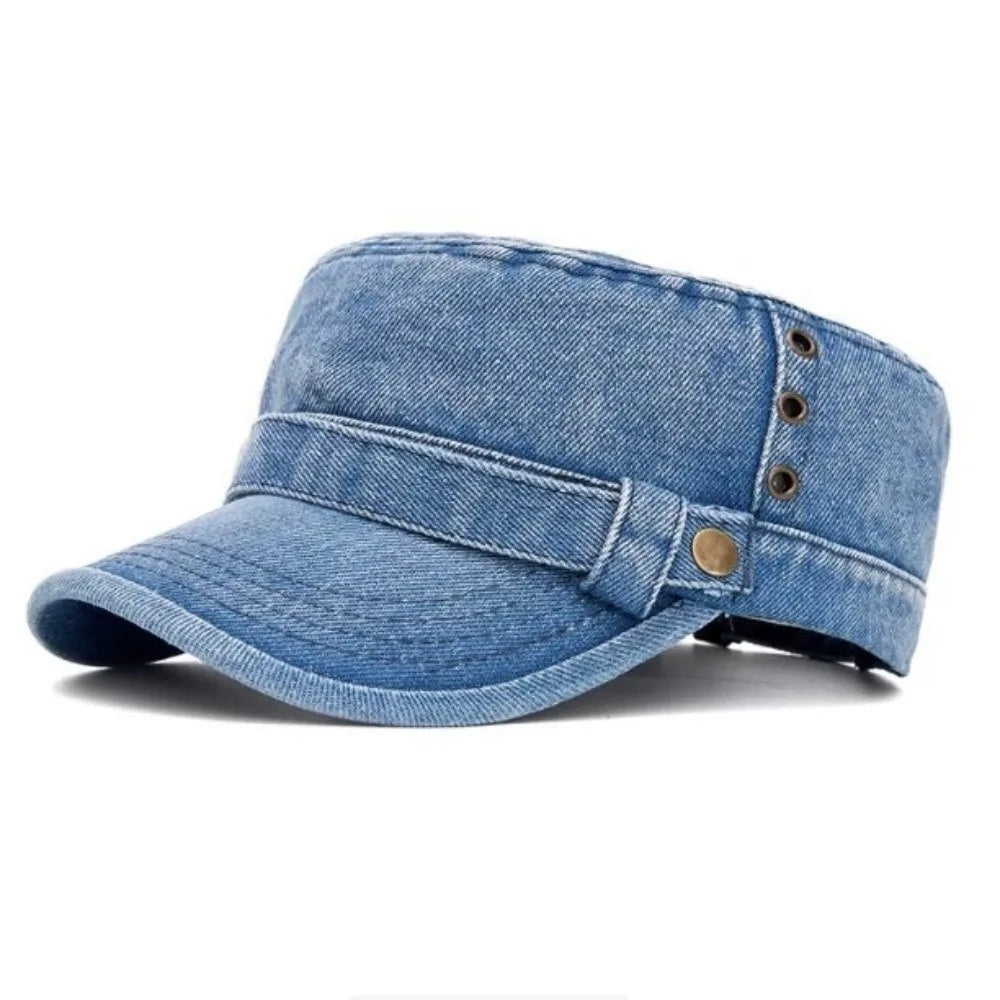 Unisex Flat Top Cadet Baseball Cap – Adjustable One Size