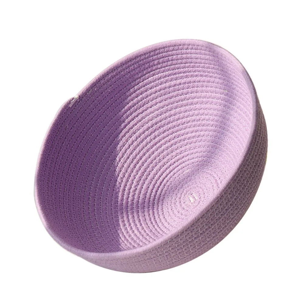 Washable Cotton Rope Round Cat Bed with Climbing Frame