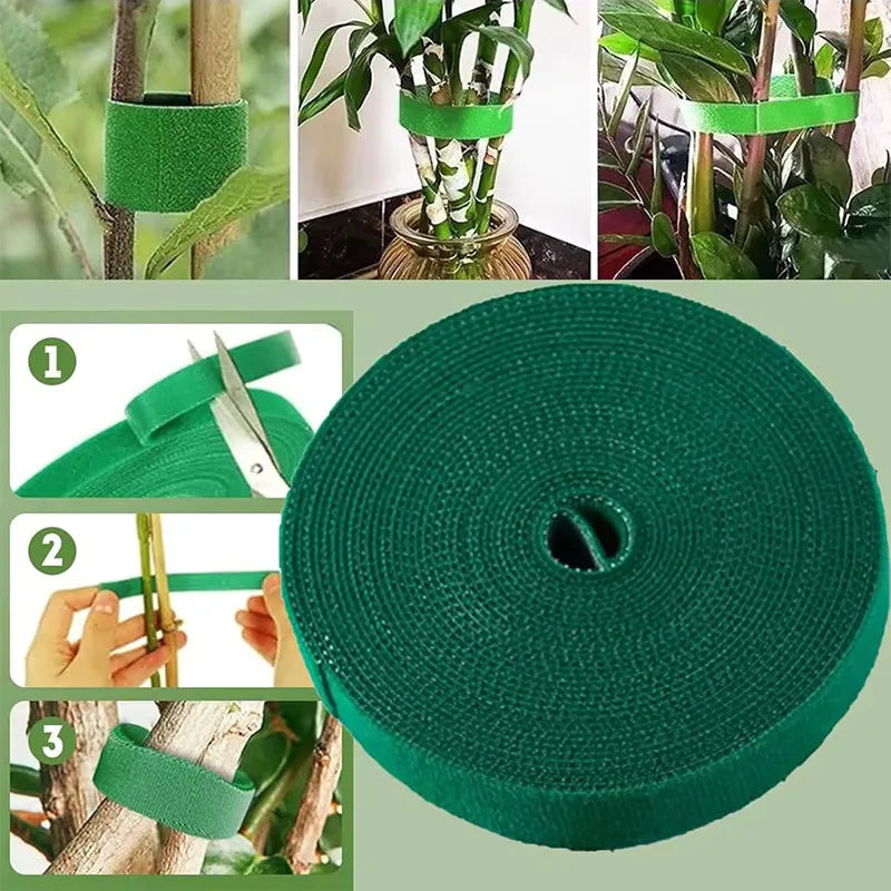10m Reusable Nylon Plant Ties – Self-Adhesive Garden Tape Garden Plant Ties Nixie