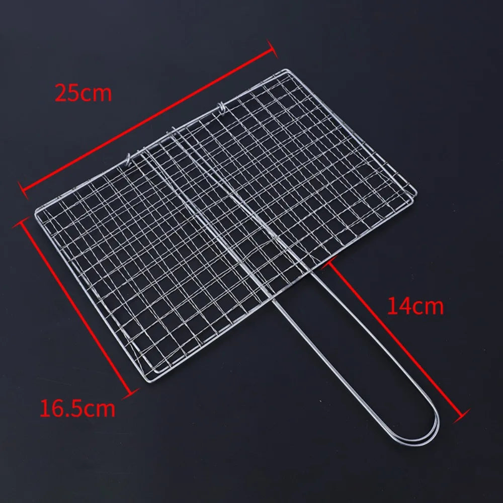 Iron BBQ Grill Basket Mesh Clamp – Fish, Meat & Veggie Grilling BBQ Grill Basket Nixie