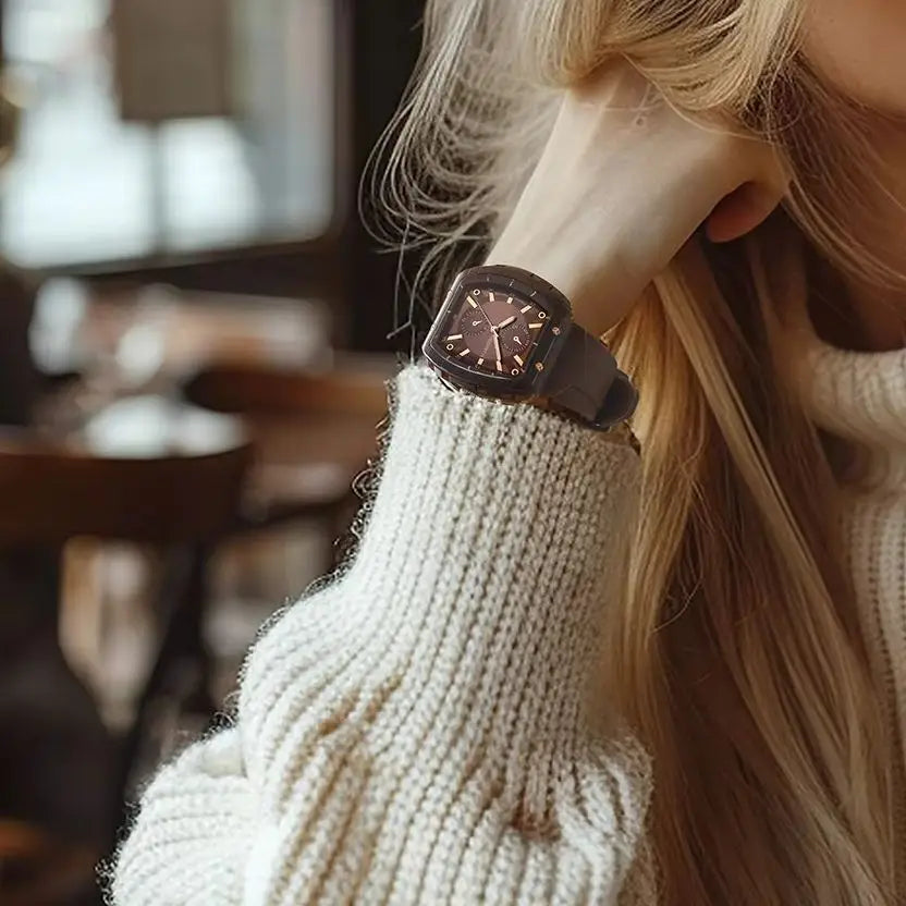 REBIRTH Macaron Barrel Women's Watch – Silicone Strap Women's Fashion Watch Nixie