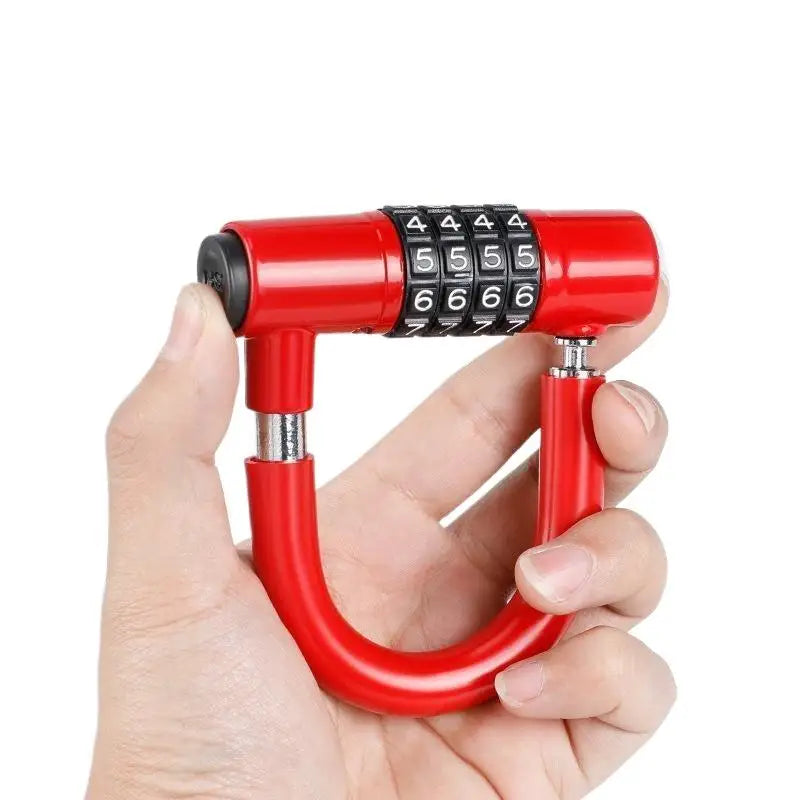 4-Digit Aluminum Combination Padlock – Keyless U-Lock Security