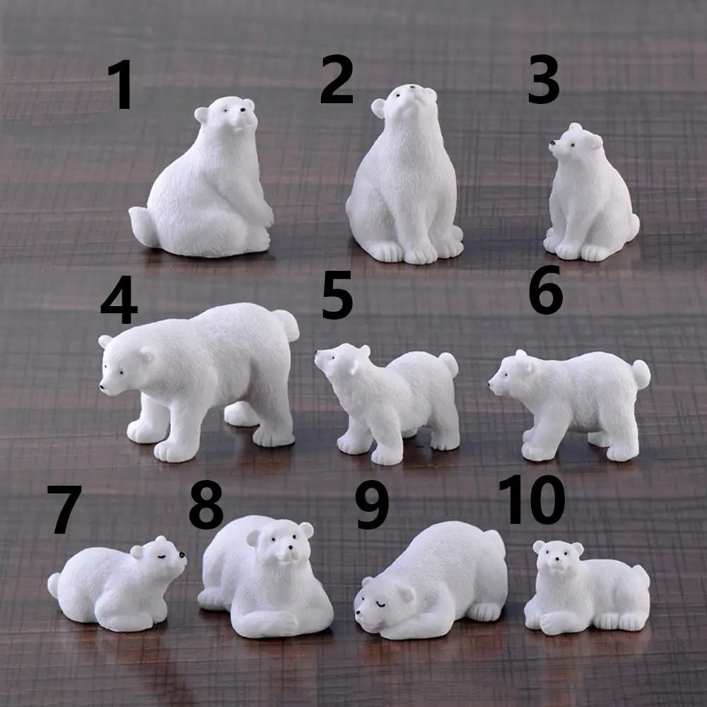 Polar Bear Resin Figurine – Micro Landscape & Fairy Garden Miniature