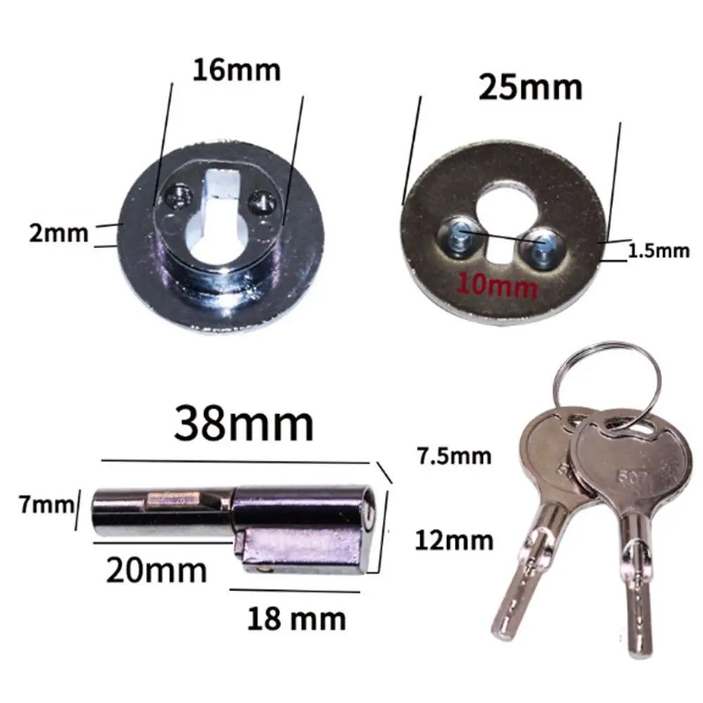 Copper Cylinder Lock for Sliding Glass Door Cabinet Showcase Cabinet Glass Lock Nixie