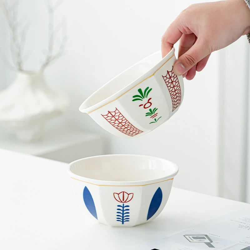 6-Inch Arabic Ceramic Dessert Bowl | Microwave Safe 700ml Ceramic Dessert Bowl Nixie