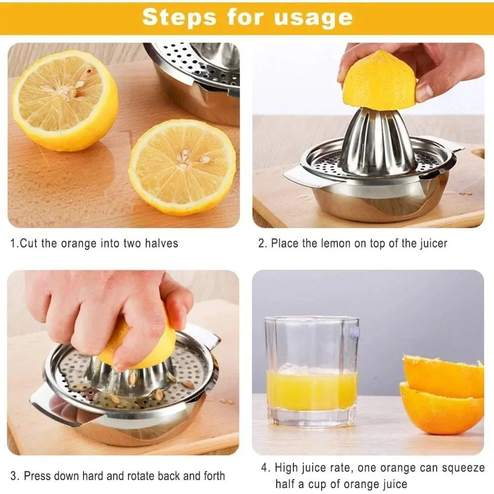 Manual Stainless Steel Citrus Juicer with Bowl Container Manual Citrus Juicer Nixie