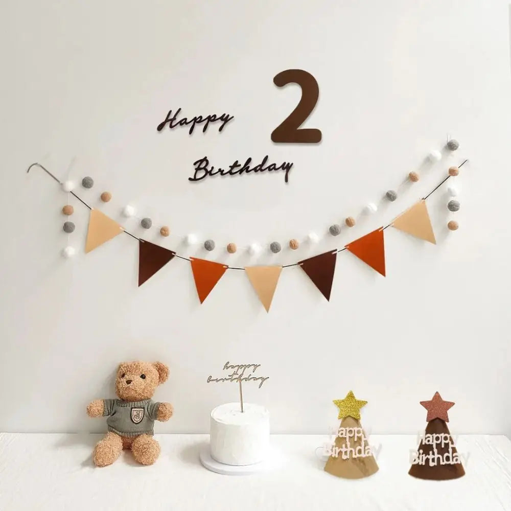 Happy Birthday Felt Banner Garland Party Decoration Bunting