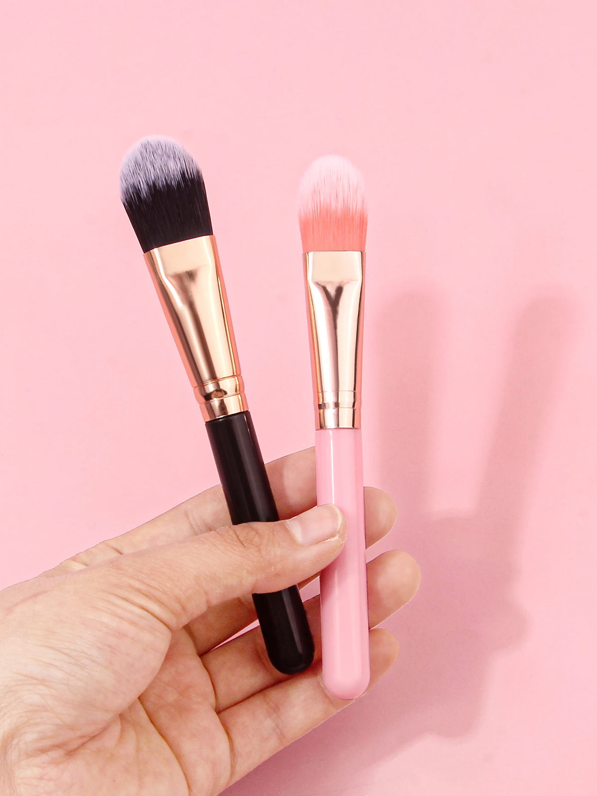 2PCS Flat Tongue Foundation Brushes – Soft Wool Fiber | Nixie Makeup Foundation Brush Nixie