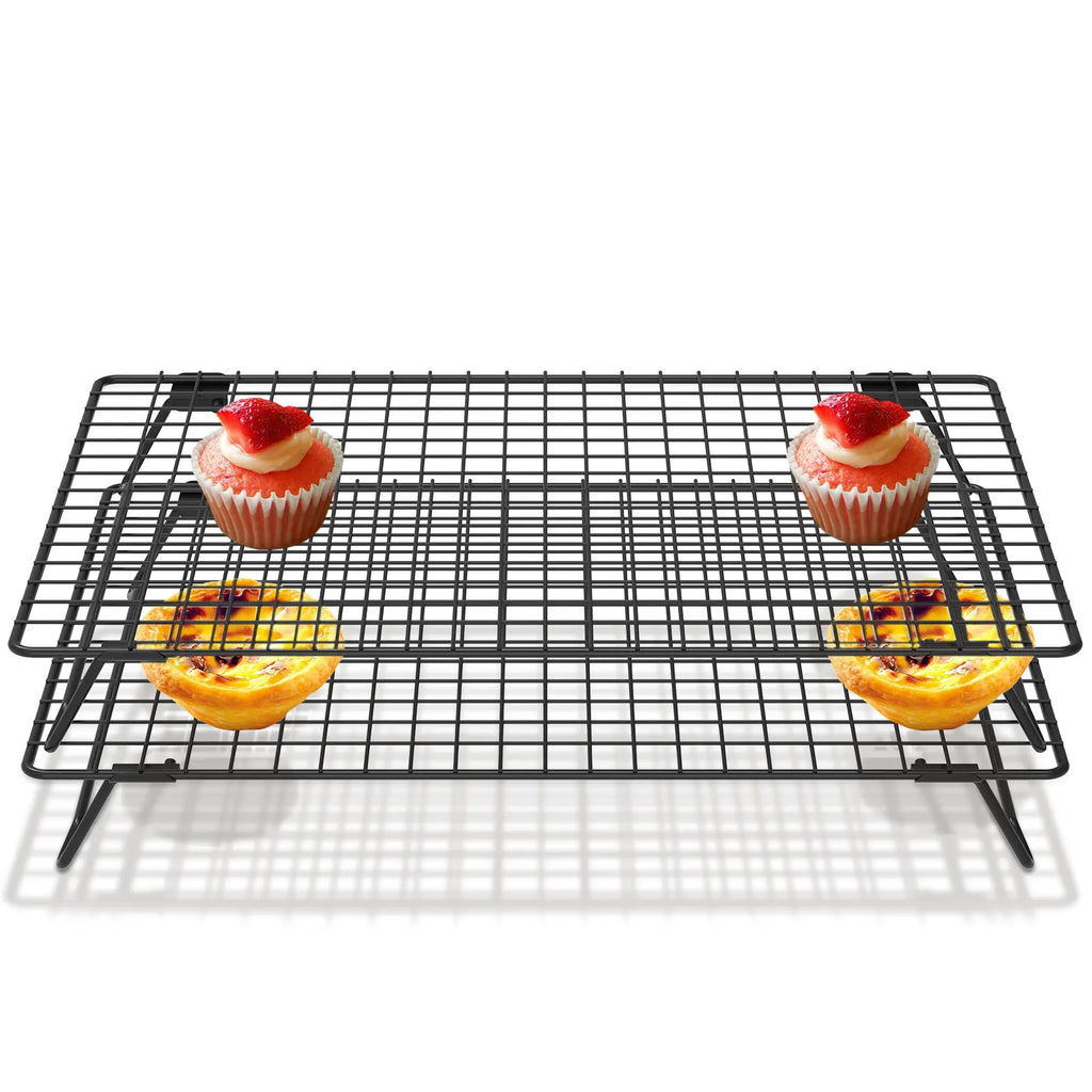2-Pack Nonstick Carbon Steel Cooling Rack with Collapsible Legs