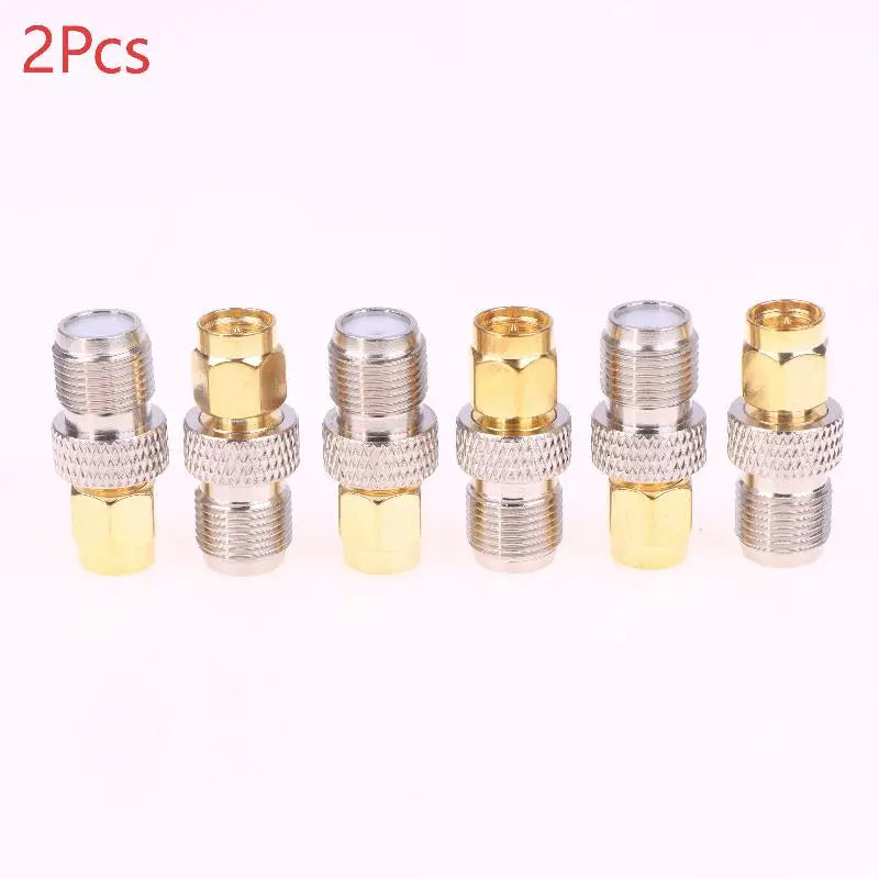 2pcs SMA Male to F Female RF Coaxial Adapter Gold Plated RF Coaxial Adapter Nixie