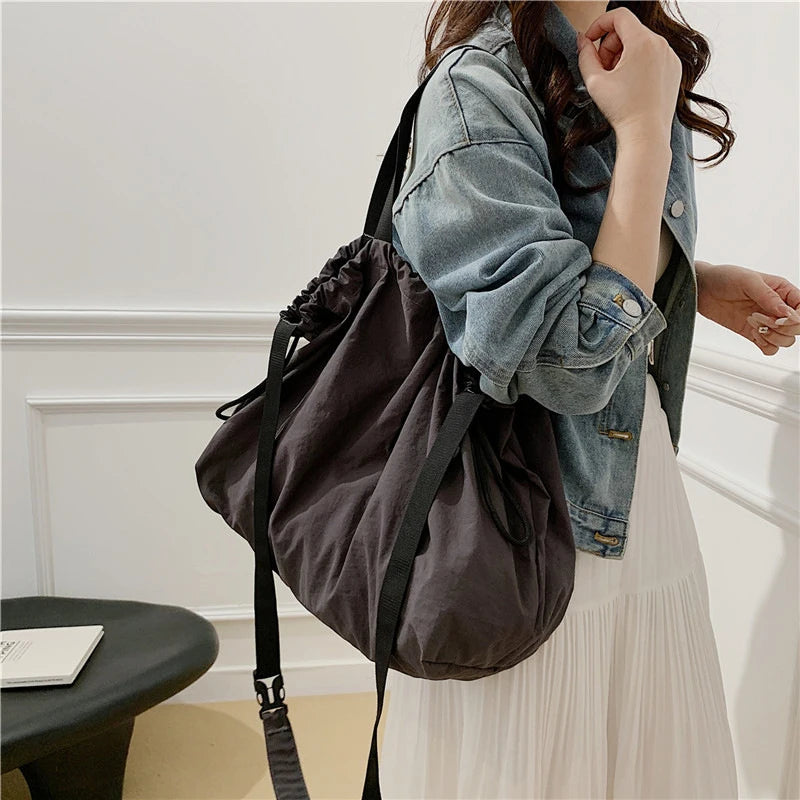 Japanese Style Oxford Tote Crossbody Shoulder Bag | Large Tote Crossbody Bag Nixie