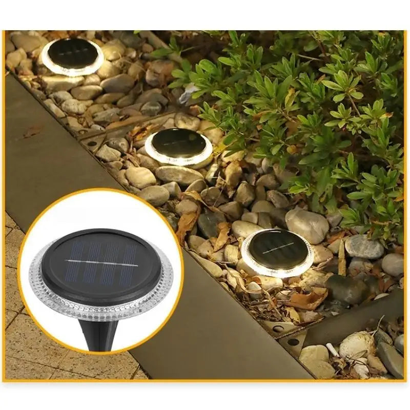 Solar Ground Light 8 LED Warm Waterproof Garden Path Lamp Solar Garden Light Nixie