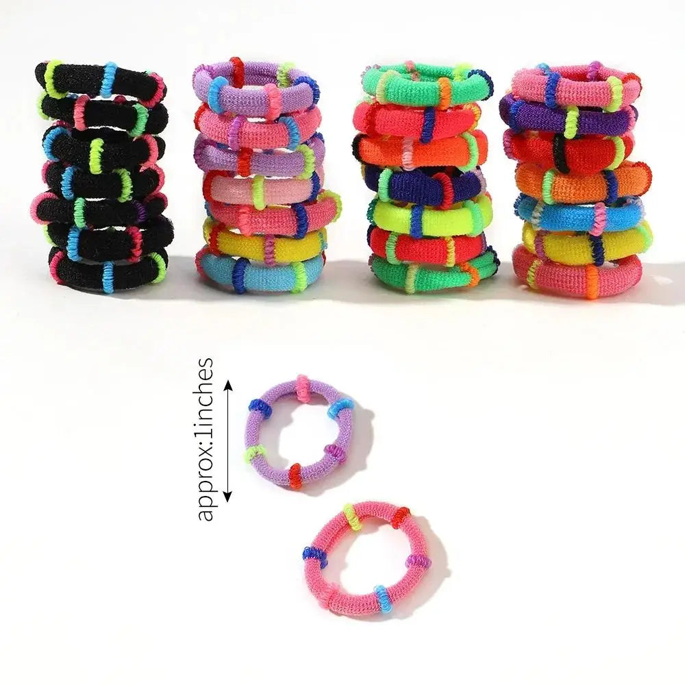 50pcs Colorful Elastic Hair Bands for Kids – Ponytail Hairties Kids Hair Ties Nixie